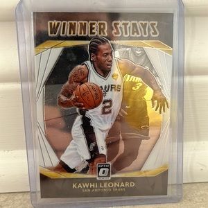 Kawhi Leonard winner stays optic Donruss Panini 2021 winner stays on the spurs.